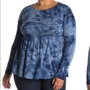Baea Navy Tie Dye Peplum Tunic